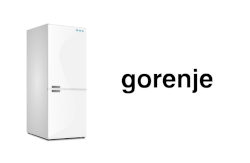 Ein Symbolbild für Ersatzteile bestehend aus Kühlschrank Grafik und Logo des Herstellers Gorenje 