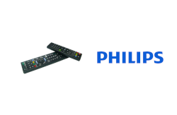 Ein Symbolbild für Ersatzteile bestehend aus Ersatz Fernbedienung Shop Grafik und Logo des Herstellers Philips 